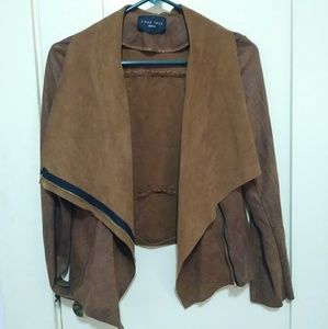 Faux Suede Moto Jacket